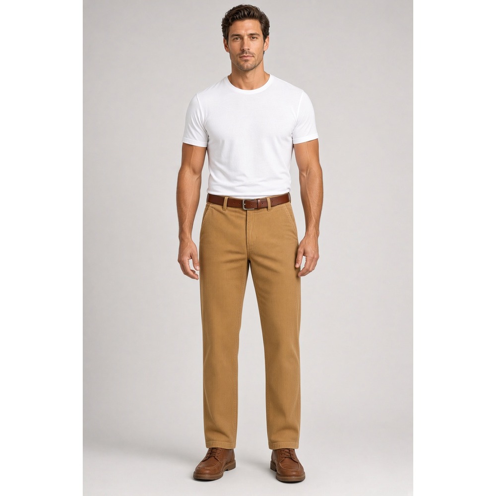 Vintage Ron Herman Straight Leg Corduroy Pants in Camel Men 32x32 Made in Italy